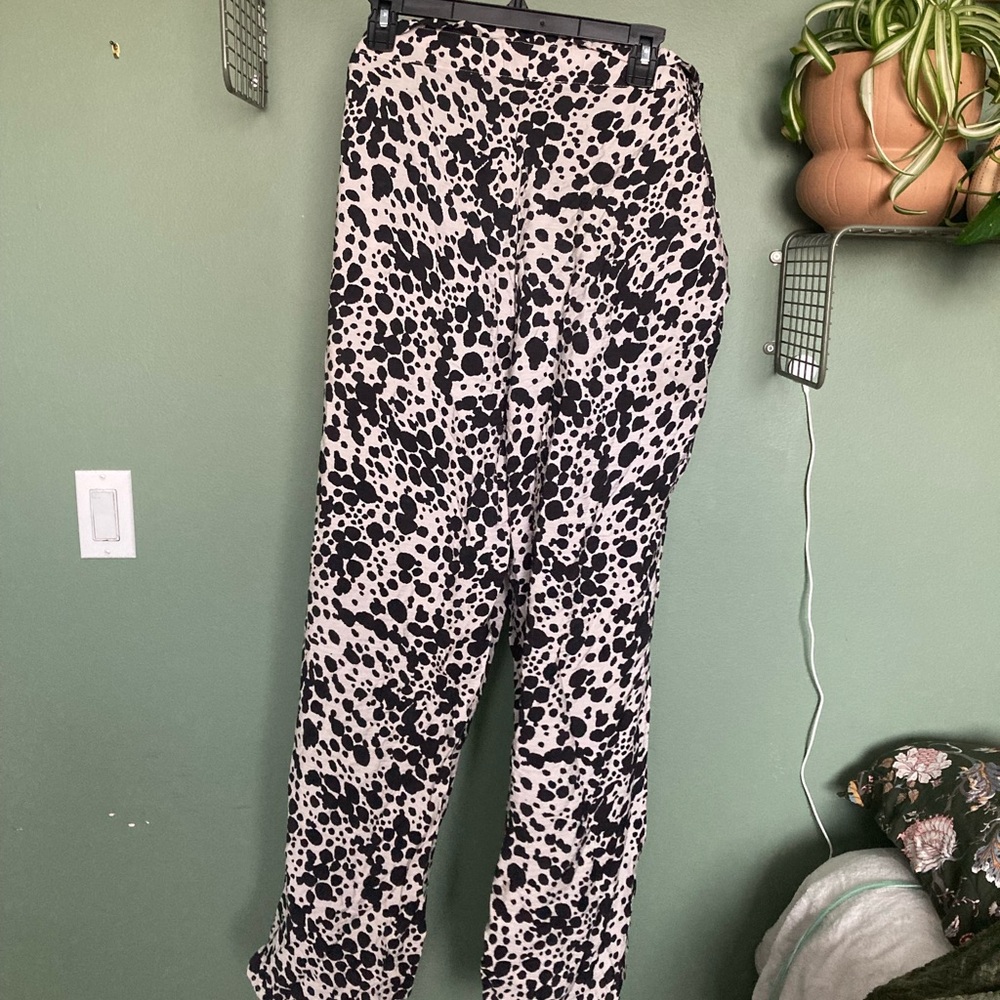 Vero Moda Black and White Spotted Wide Leg Pants
